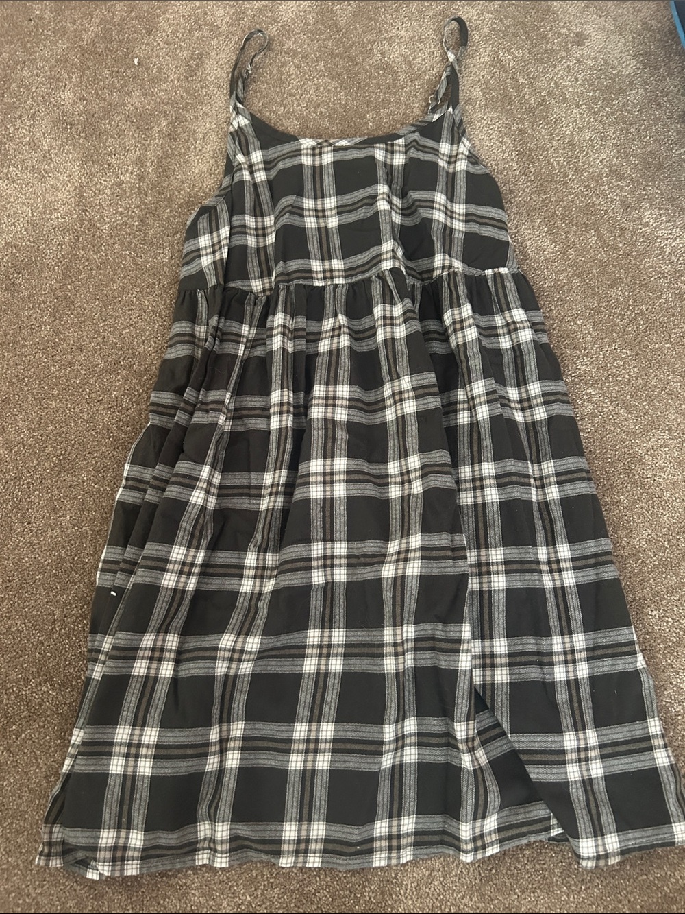 wild fable Black and White Plaid Mini Dress